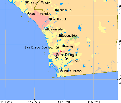 San Diego County, CA map