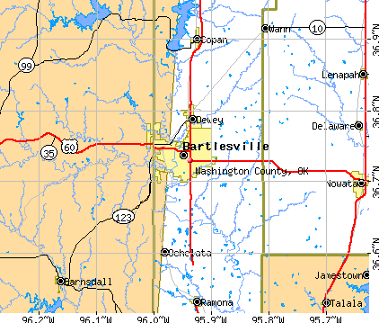 Washington County, OK map