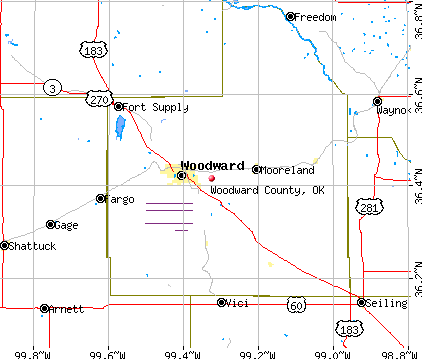 Woodward County, OK map