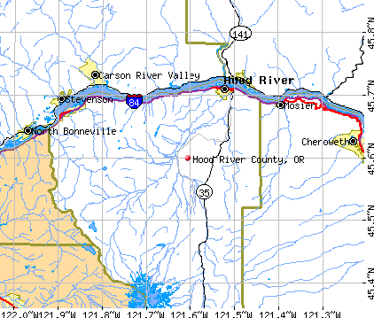 Hood River County, OR map