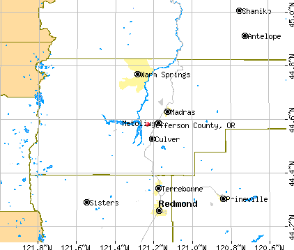 Jefferson County, OR map