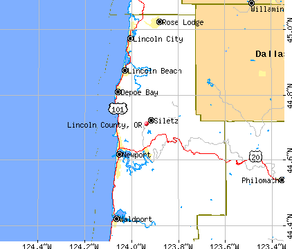 Lincoln County, OR map