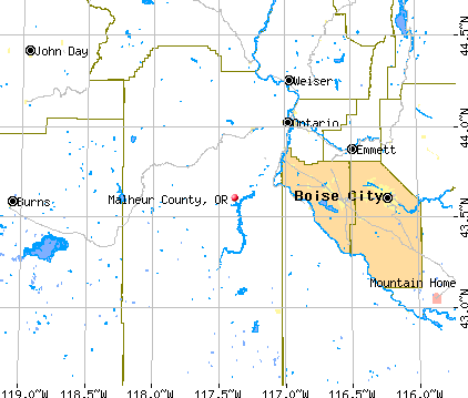 Malheur County, OR map