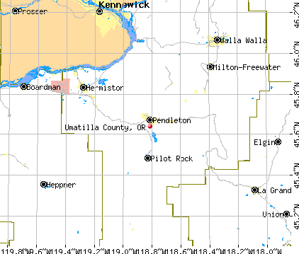 Umatilla County, OR map