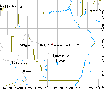 Wallowa County, OR map