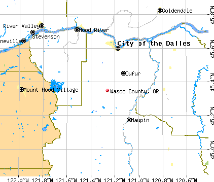 Wasco County, OR map