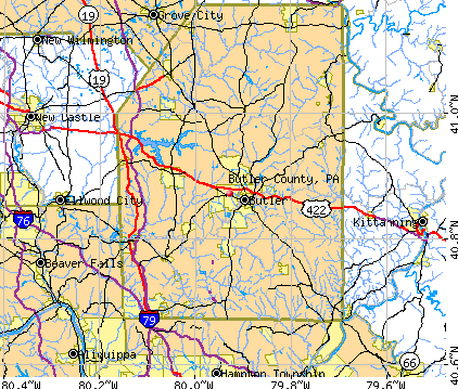 Butler County, PA map