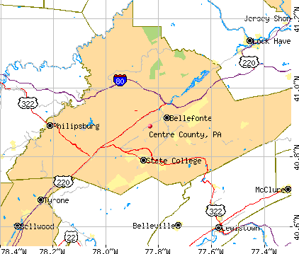 Centre County, PA map