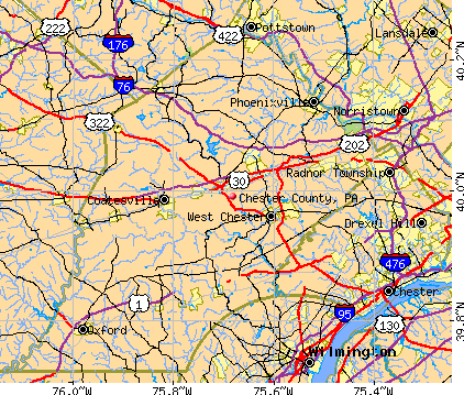 Chester County, PA map
