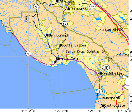 Santa Cruz County, CA map