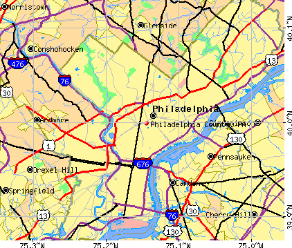 Philadelphia County, PA map