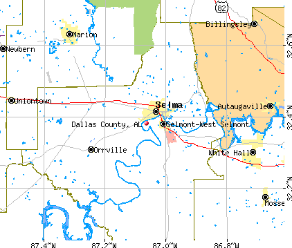 Dallas County, AL map