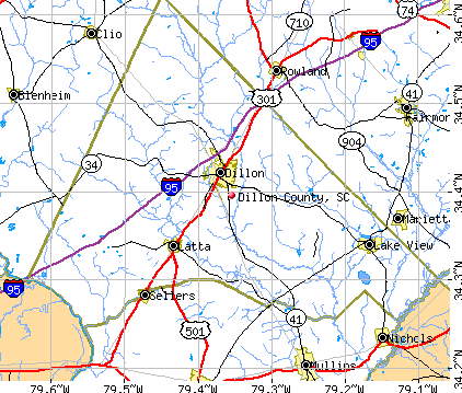 Dillon County, SC map