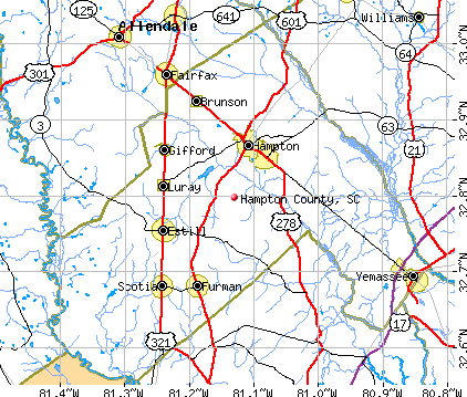 Hampton County, SC map