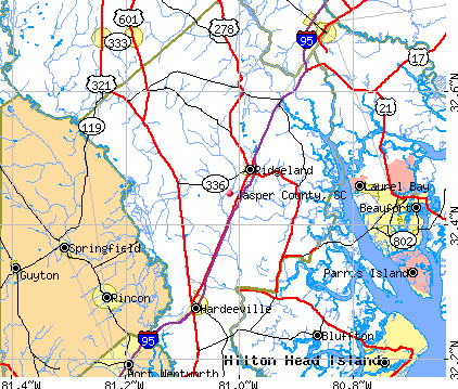 Jasper County, SC map