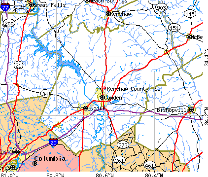 Kershaw County, SC map