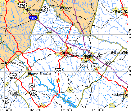 Laurens County, SC map