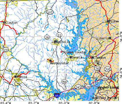 Oconee County, SC map