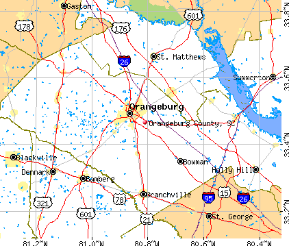 Orangeburg County, SC map