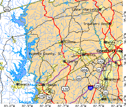 Pickens County, SC map