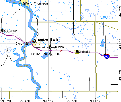 Brule County, SD map