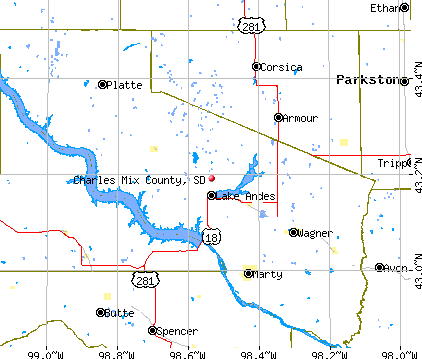 Charles Mix County, SD map
