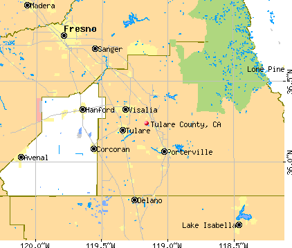 Tulare County, CA map