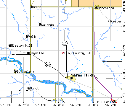 Clay County, SD map