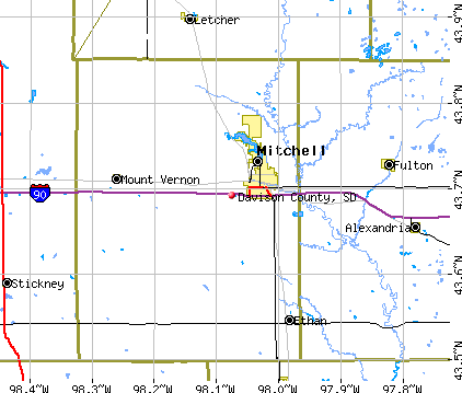 Davison County, SD map