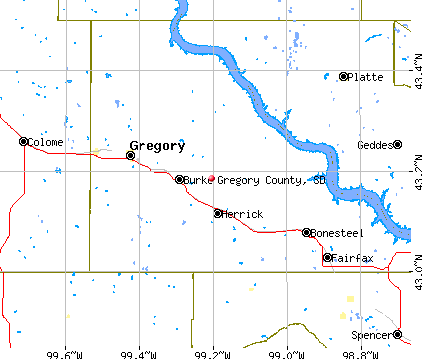 Gregory County, SD map