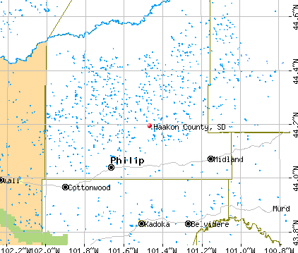 Haakon County, SD map