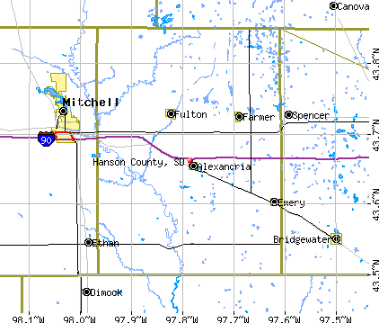 Hanson County, SD map
