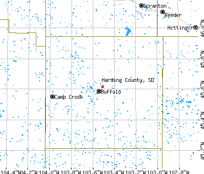 Harding County, SD map