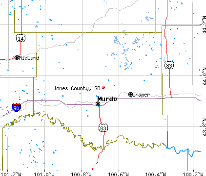 Jones County, SD map