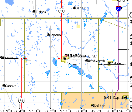 Lake County, SD map