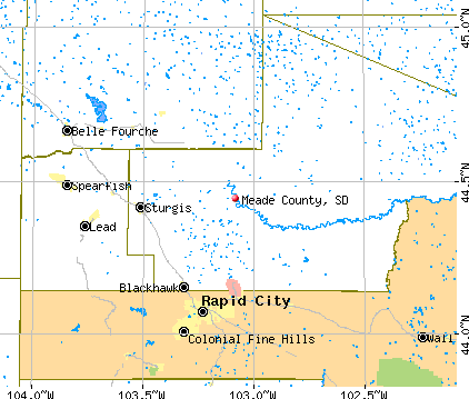Meade County, SD map