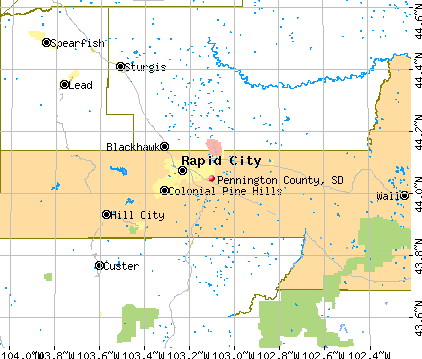 Pennington County, SD map