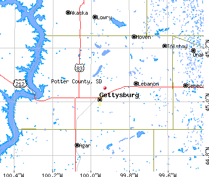Potter County, SD map