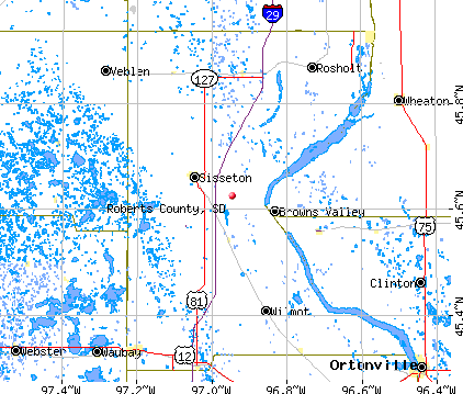 Roberts County, SD map