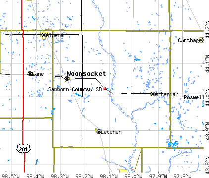 Sanborn County, SD map