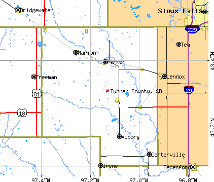 Turner County, SD map