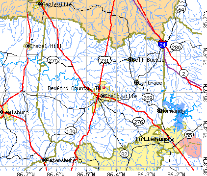 Bedford County, TN map