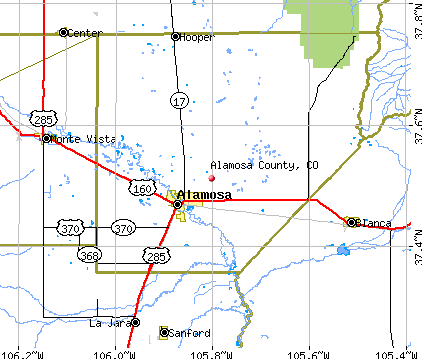 Alamosa County, CO map