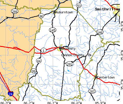 Cannon County, TN map