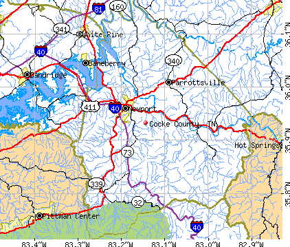 Cocke County, TN map