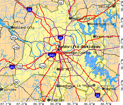 Davidson County, TN map