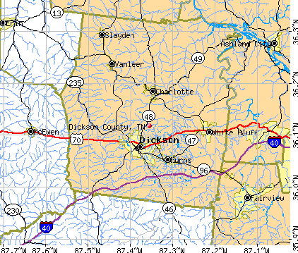Dickson County, TN map