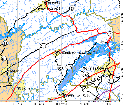 Grainger County, TN map
