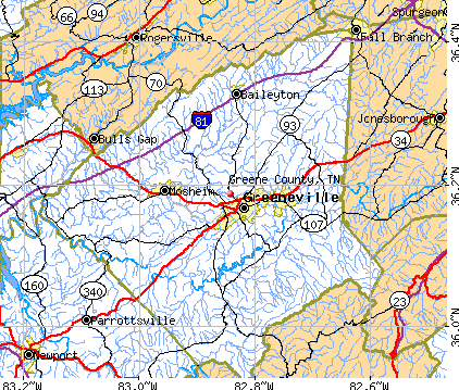 Greene County, TN map