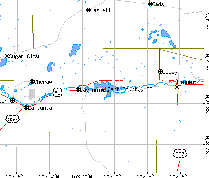 Bent County, CO map